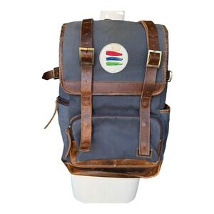 Kodiak Leather Co. The Bucket List Backpack Large Hiking Camping Bag Navy Blue
